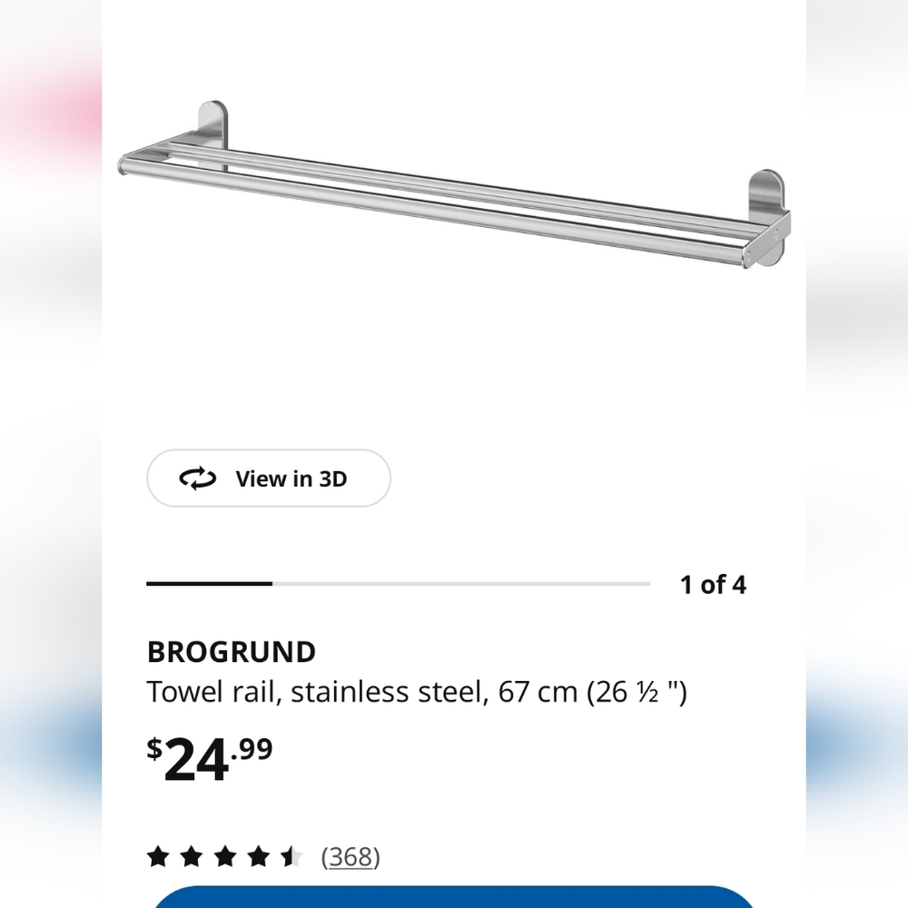 *Ikea Brogrund Towel Bar*
